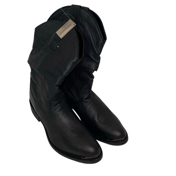 Dingo Mens Amsterdam Slouch Leather Western Cowboy Boots Black Size 9 NWT - Picture 2 of 9